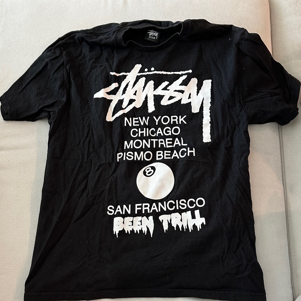 Stussy Black and White City Graphic Tee